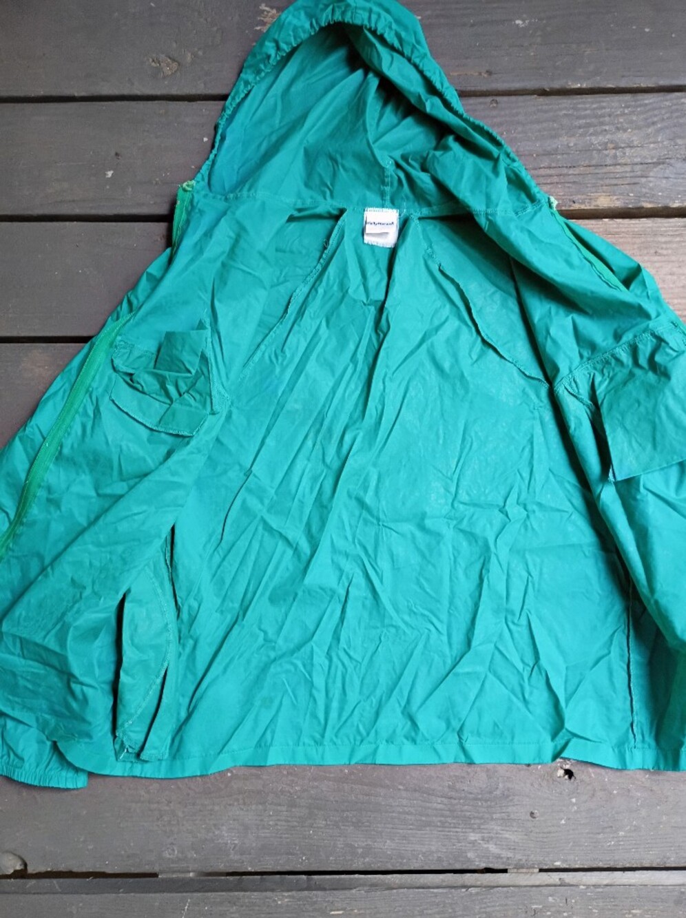 Helly Hansen Vintage Green Hooded Nylon Windbreaker Jacket Men's Small - Picture 3 of 7